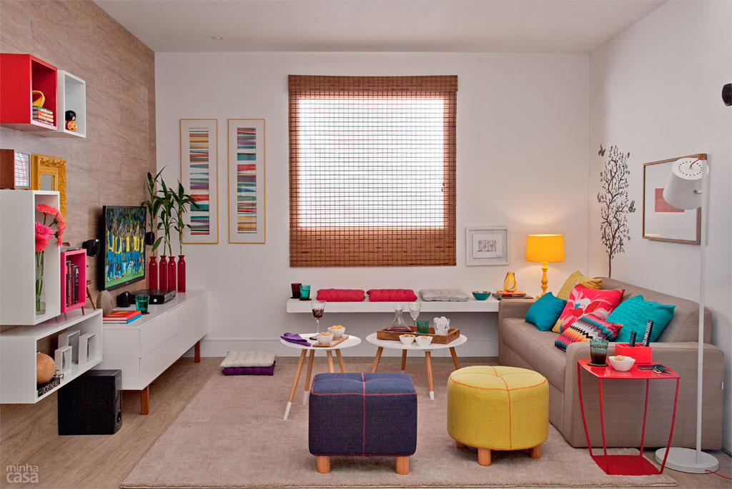 Sala pronta para receber os amigos e torcer na Copa do Mundo