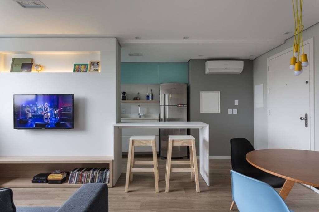 Um apartamento despojado de 45 m² para uma amante da música