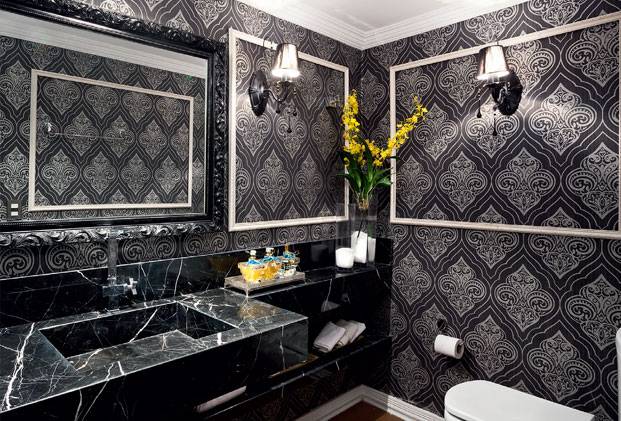 Lavabo sofisticado em estilo neoclássico