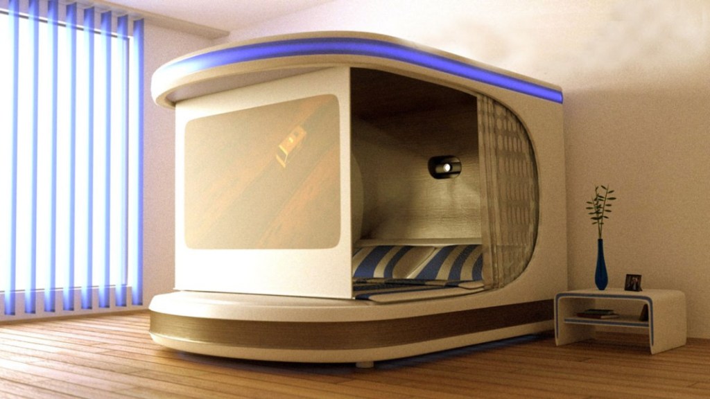Incrível! Esta cama se transforma em cinema