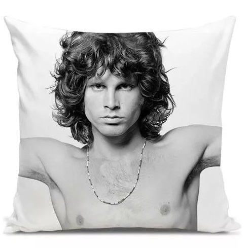 <span style="font-weight:400;">Almofada Jim Morrison, <a href="https://produto.mercadolivre.com.br/MLB-694310398-almofada-rock-the-doors-jim-morrison-45x45cm-_JM">no Mercado Livre</a>. R$45,57.</span>