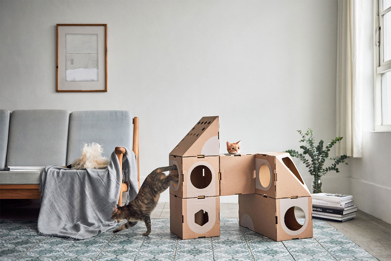 torres para gatos de papel&atilde;o