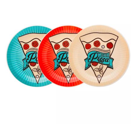 Conjunto pizza com 3 peças, custa <em><strong></strong></em>R$ 74,43 na Oxford.