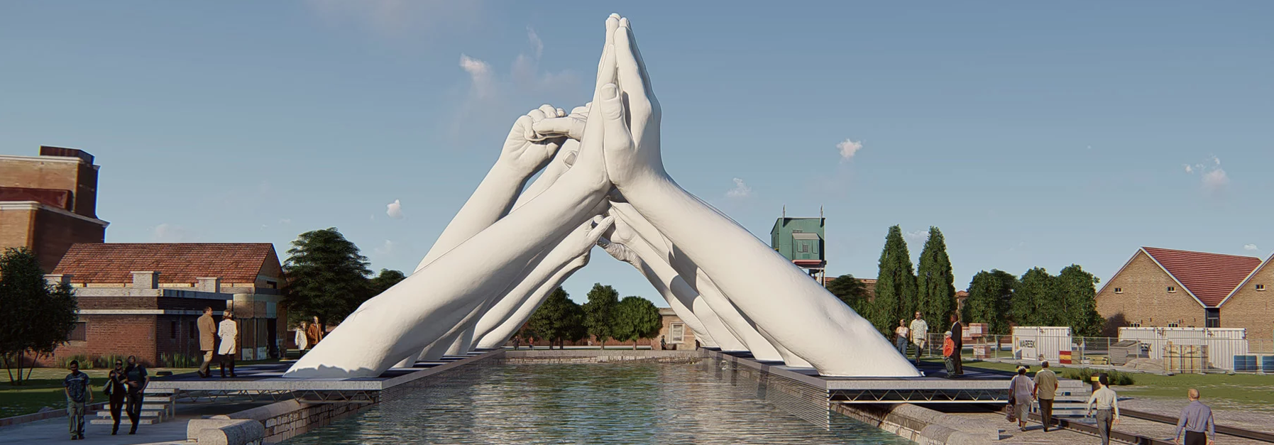 Lorenzo Quinn une mãos esculturais na Bienal de Arte de Veneza 2019