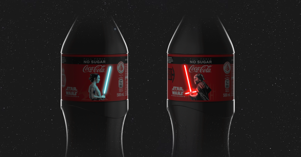 Coca-Cola ilumina sabres de luz em garrafas temáticas de Star Wars