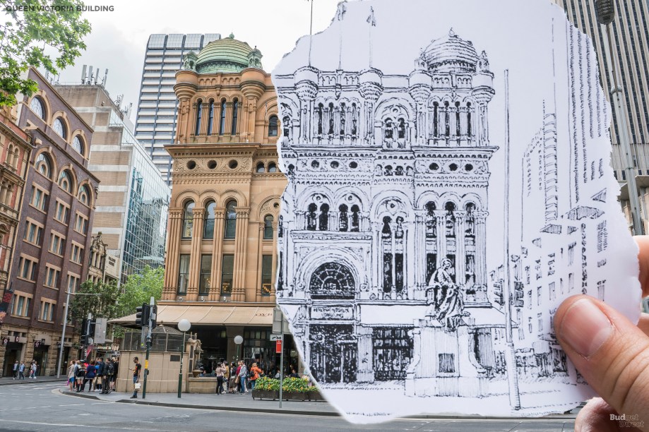 Comece sua excursão pelos principais edifícios de Sidney no Queen Victoria Building (Edifício da Rainha Vitória) e talvez você só veja ele! Este edifício de mercado semelhante a uma catedral cobre um quarteirão inteiro na George Street e abriga quase 200 lojas e restaurantes de moda e de interiores. O QVB foi construído na década de 1890 e seus vitrais, balaustradas de ferro forjado e cúpula de vidro e de cobre de 20 metros acrescentam um estilo real raramente encontrado em outros lugares da cidade.