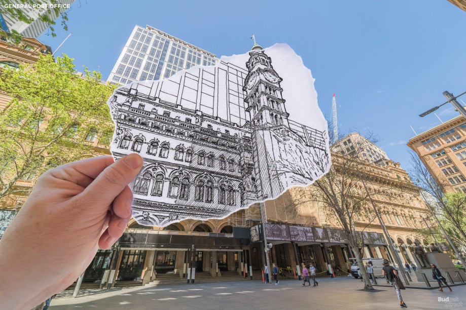 Partes do prédio da General Post Office (correio) de Sidney têm mais de 150 anos. Foi projetado pelo arquiteto colonial James Barnet, no estilo renascentista italiano vitoriano. A estrutura é construída principalmente a partir de calcário local de Sidney, e as esculturas na frente (de Thomas Sani) causaram um escândalo na década de 1880, com suas representações realistas de figuras locais da vida real.