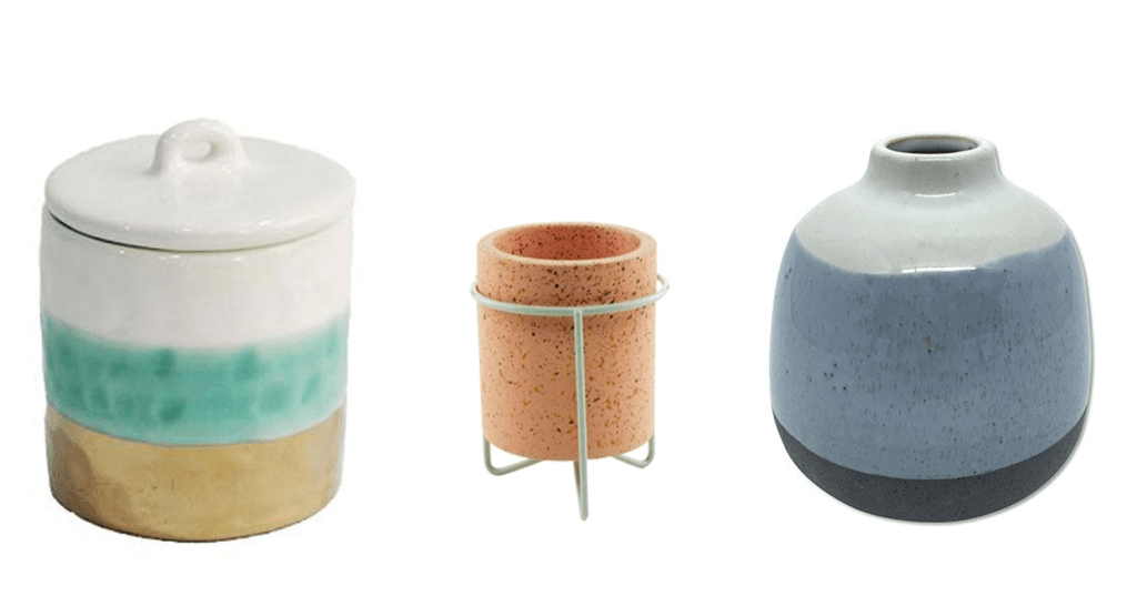 Vasos de Cerâmica e porta velas da Casaquetem