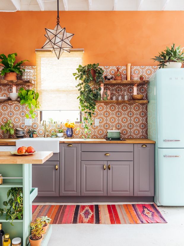 cores-combinacoes-diferentes9 cozinha colorida no estilo boho