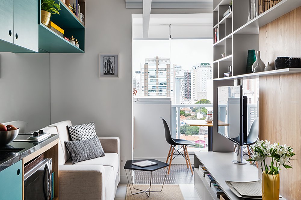 10 apartamentos pequenos cheios de solu&ccedil;&otilde;es com at&eacute; 66 m&sup2;