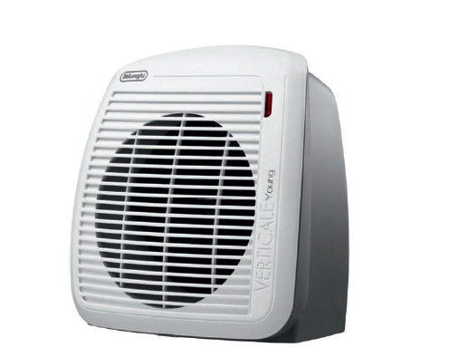 O termoventilador Verticale Young (17,7 x 25,4 x 23,8 cm), da DeLonghi, pesa 600 g. Tem até 2 000 W de potência, conta com dois níveis de aquecimento e também funciona só como ventilador. Segundo o fabricante, pode ser usado em ambientes úmidos. RR Máquinas , R$ 158,40 O termoventilador Verticale Young (17,7 x 25,4 x 23,8 cm), da DeLonghi, pesa 600 g. Tem até 2 000 W de potência, conta com dois níveis de aquecimento e também funciona só como ventilador. Segundo o fabricante, pode ser usado em ambientes úmidos. RR Máquinas , R$ 158,40