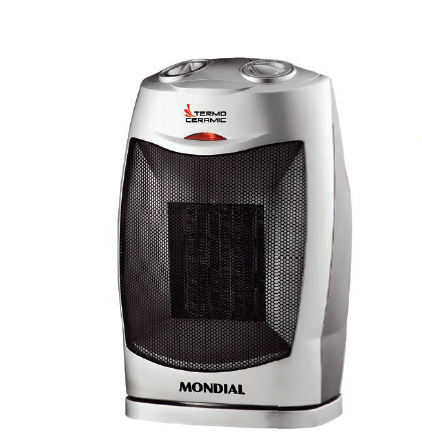 Exemplar da categoria de aparelhos cerâmicos, o Termo Ceramic A-05, da Mondial, mede 17 x 15 x 30 cm e pesa 1,5 kg. Oferece dois níveis de temperatura, controlados por termostato. A potência chega a 1 500 W. Conta, ainda, com função de circulação de ar. Submarino , R$ 183,07 Exemplar da categoria de aparelhos cerâmicos, o Termo Ceramic A-05, da Mondial, mede 17 x 15 x 30 cm e pesa 1,5 kg. Oferece dois níveis de temperatura, controlados por termostato. A potência chega a 1 500 W. Conta, ainda, com função de circulação de ar. Submarino , R$ 183,07
