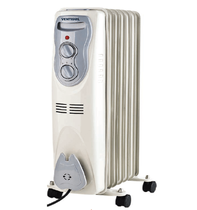 Este modelo da Ventisol funciona a óleo. Apresenta potência de até 1 500 W, e o controle é feito por meio de termostato. Mede 15 x 36 x 57 cm e pesa 9,6 kg, mas as rodinhas na base fornecem uma bela ajuda na hora em que for necessário mudá-lo de lugar. Mobly , R$ 275,49