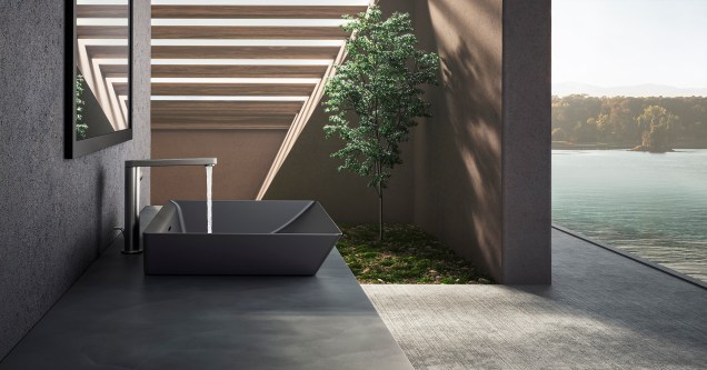 Linha Brazn: a linha se inspira do movimento modernista com peças que combinam a simplicidade do minimalismo com soluções elegantes e funcionais. Disponível em Honed Black, bem como White, Brazn tem o design assimétrico agradável e adiciona detalhes propositais à coleção, que inclui um banho independente, bacias de vasos, bacias de balcão e três opções de banheiro: uma bacia sanitária inteiriça que integra tanque e tigela para um design sem costura e fácil de limpar, uma bacia sanitária de duas peças que oferece um perfil elegante. Linha Brazn: a linha se inspira do movimento modernista com peças que combinam a simplicidade do minimalismo com soluções elegantes e funcionais. Disponível em Honed Black, bem como White, Brazn tem o design assimétrico agradável e adiciona detalhes propositais à coleção, que inclui um banho independente, bacias de vasos, bacias de balcão e três opções de banheiro: uma bacia sanitária inteiriça que integra tanque e tigela para um design sem costura e fácil de limpar, uma bacia sanitária de duas peças que oferece um perfil elegante.