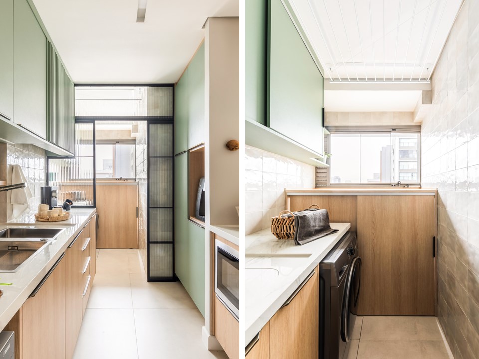 Lavanderia integrada com cozinha: como manter o ambiente iluminado e ventilado